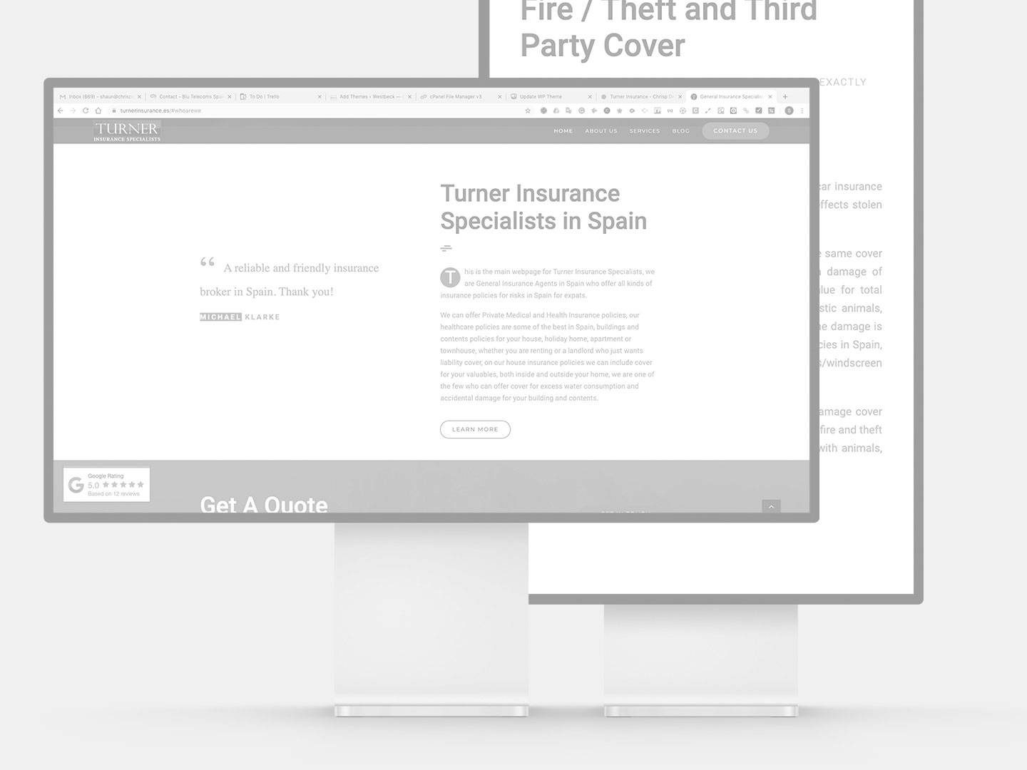 maqueta de seguro de diseño de sitios web